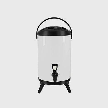 8L Stainless Steel Milk Tea Barrel with Faucet White