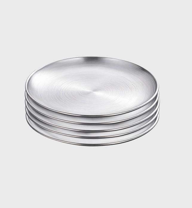 SOGA 23cm Premium Silver Grilling Plate - Durable, Heat-Resistant, Perfect for BBQs and Outdoor Cooking Kitchen Essential