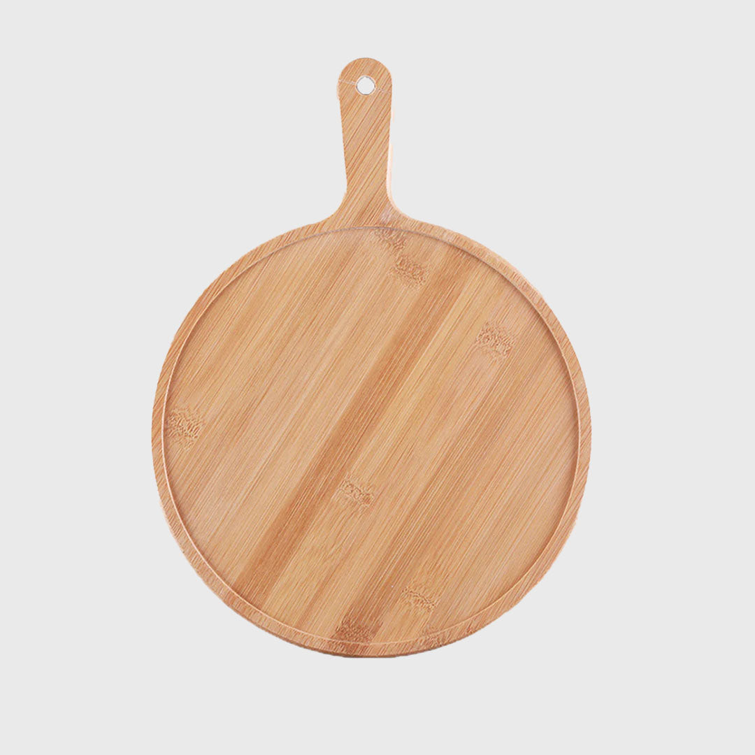 6 inch Blonde Round Wooden Tray