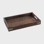 Small Walnut Rectangle Wooden Tray