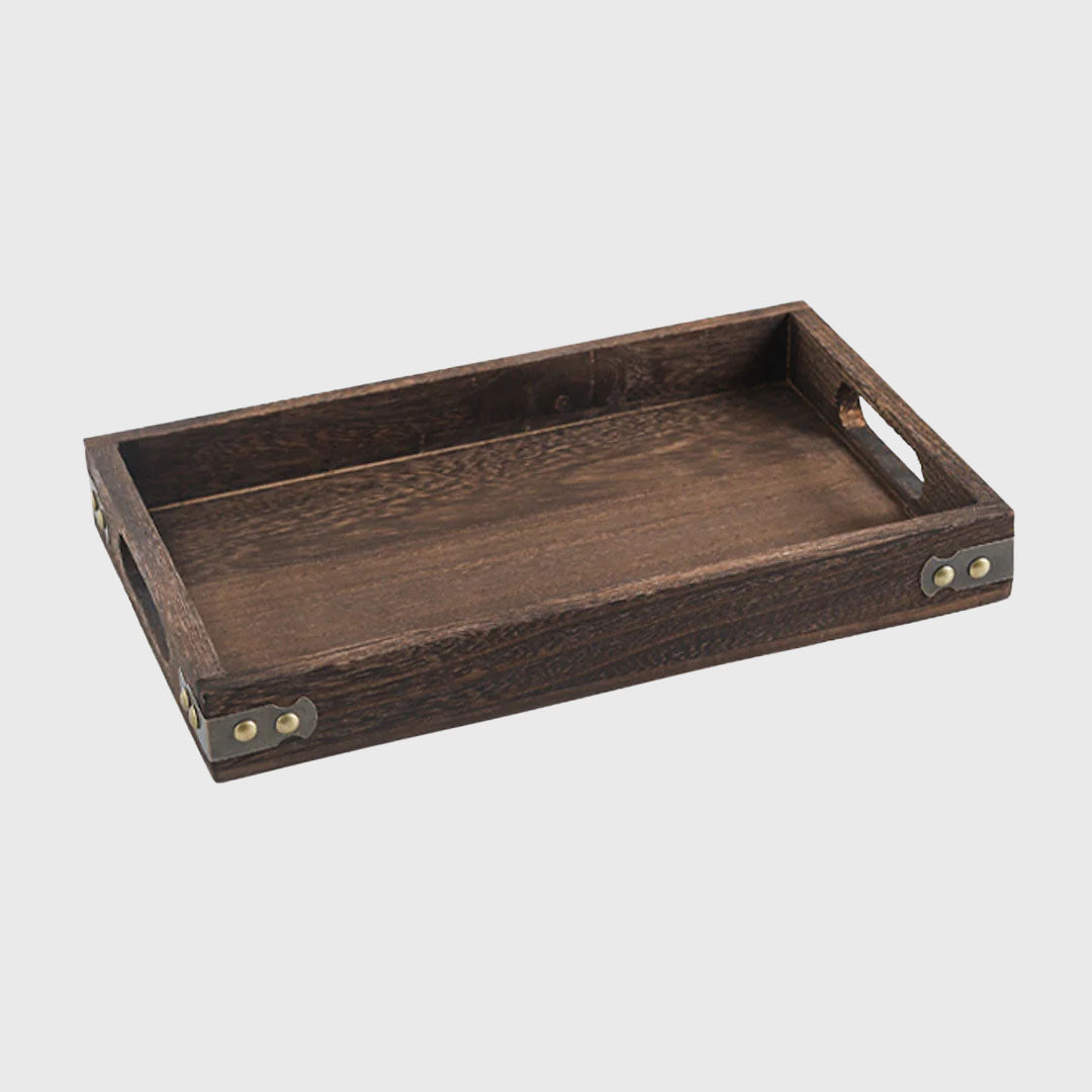 Small Walnut Rectangle Wooden Tray