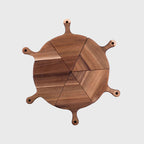6pcs Brown Round Wood Pizza Server