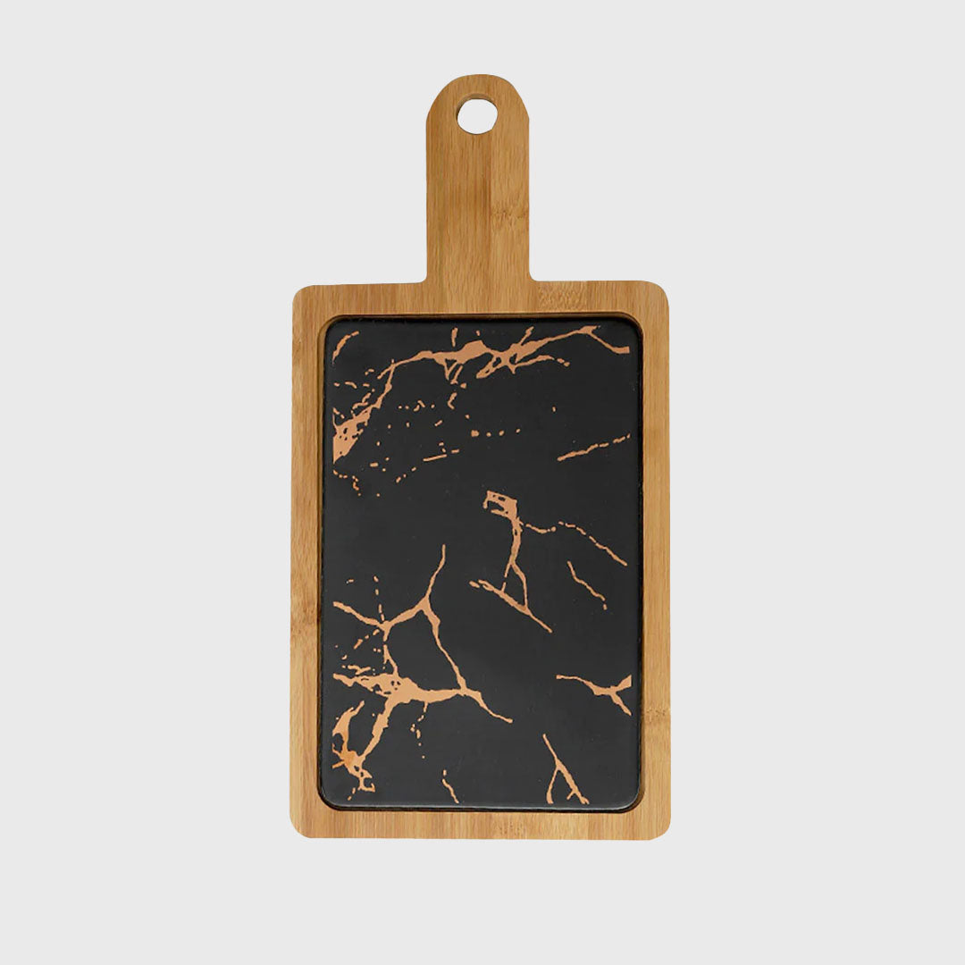 33.5cm Black Square Wooden Serving Tray