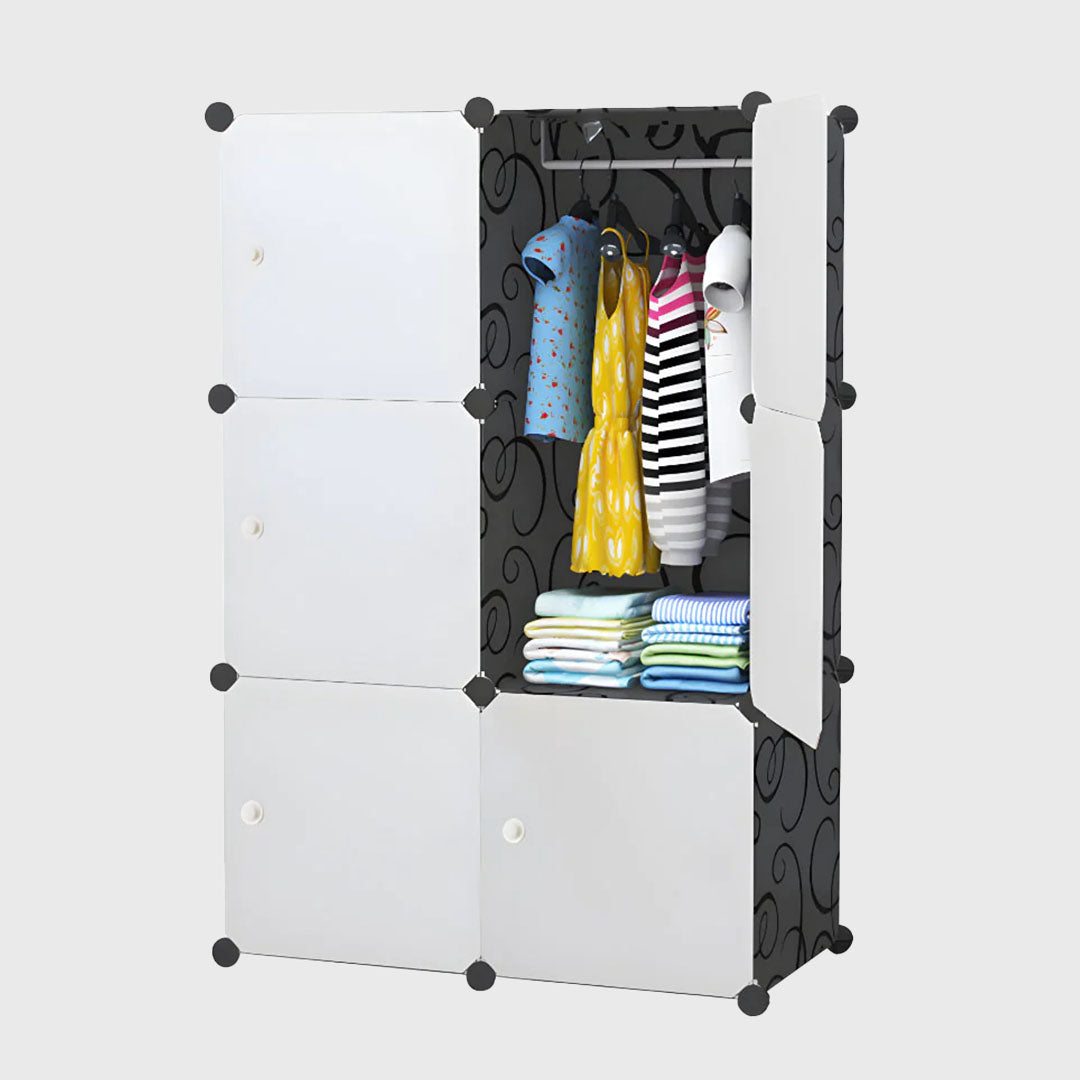 3 Tier 6-Cube Portable Wardrobe