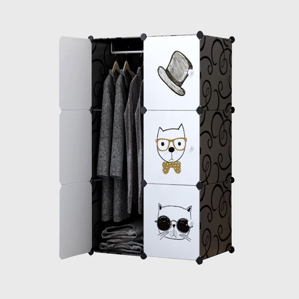 6 Cubes Black Portable Wardrobe