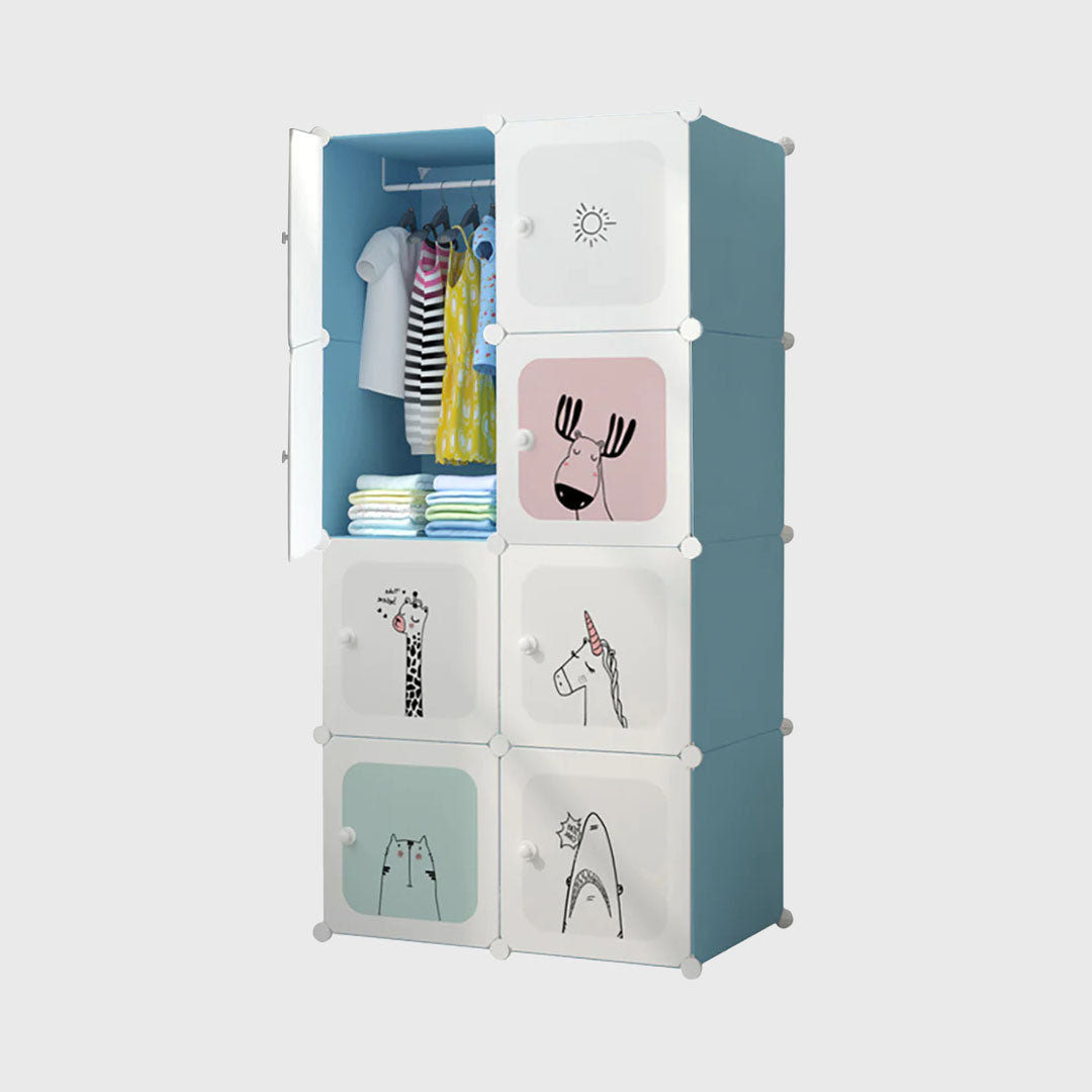 8 Cubes Blue Portable Wardrobe