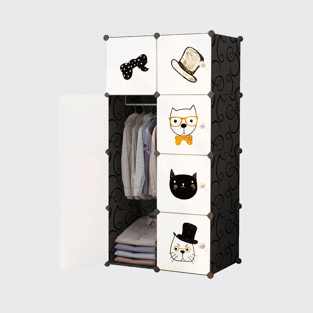 8 Cubes Black Portable Wardrobe