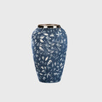 30x19 Blue Medium Ceramic Flower Vase Elegant Living Room Home Decor
