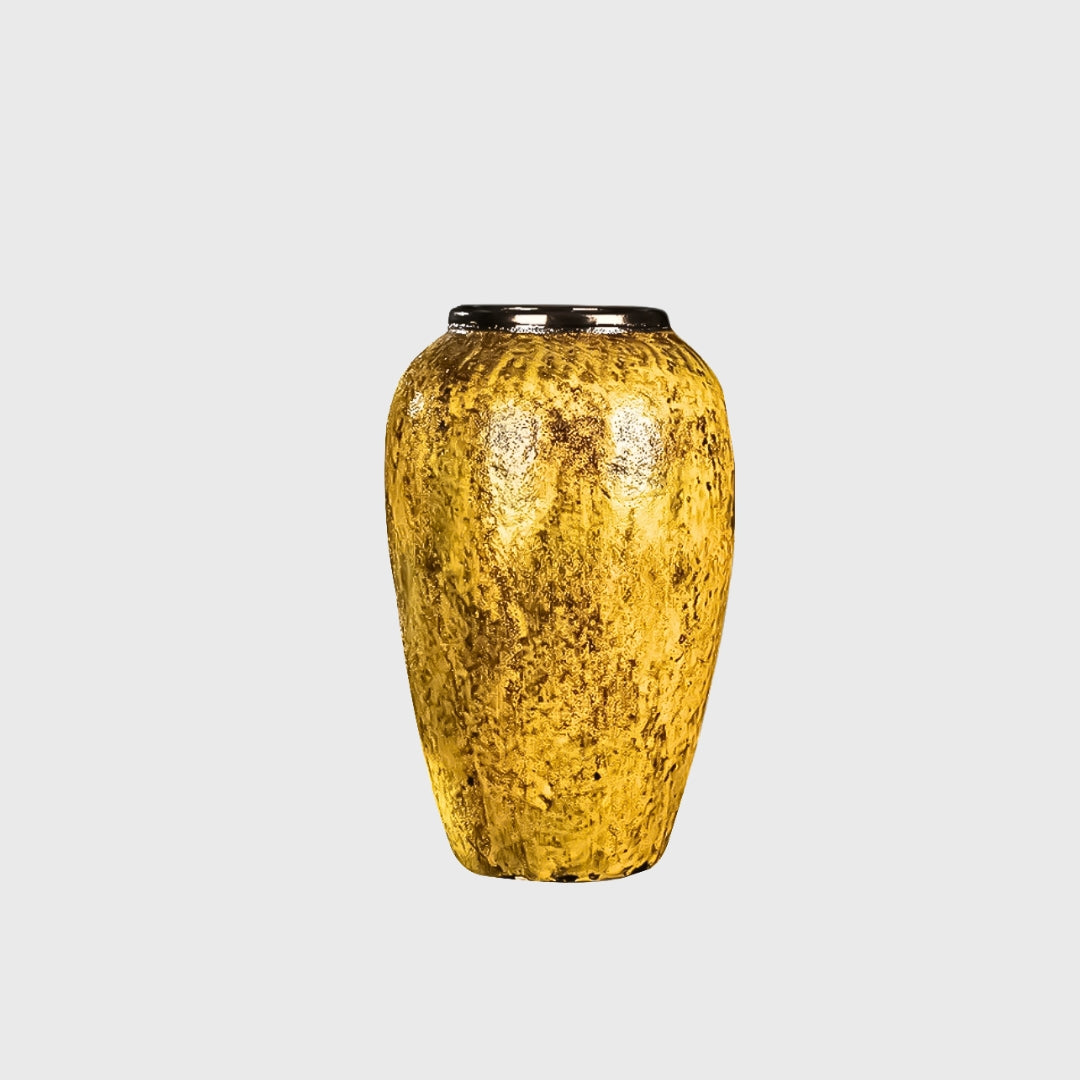 30x19cm Yellow Medium Ceramic Flower Vase Elegant Living Room Home Decor