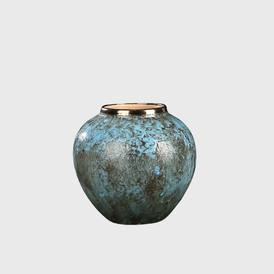 21x22cm Light Blue Small Ceramic Flower Vase Elegant Living Room Home Decor