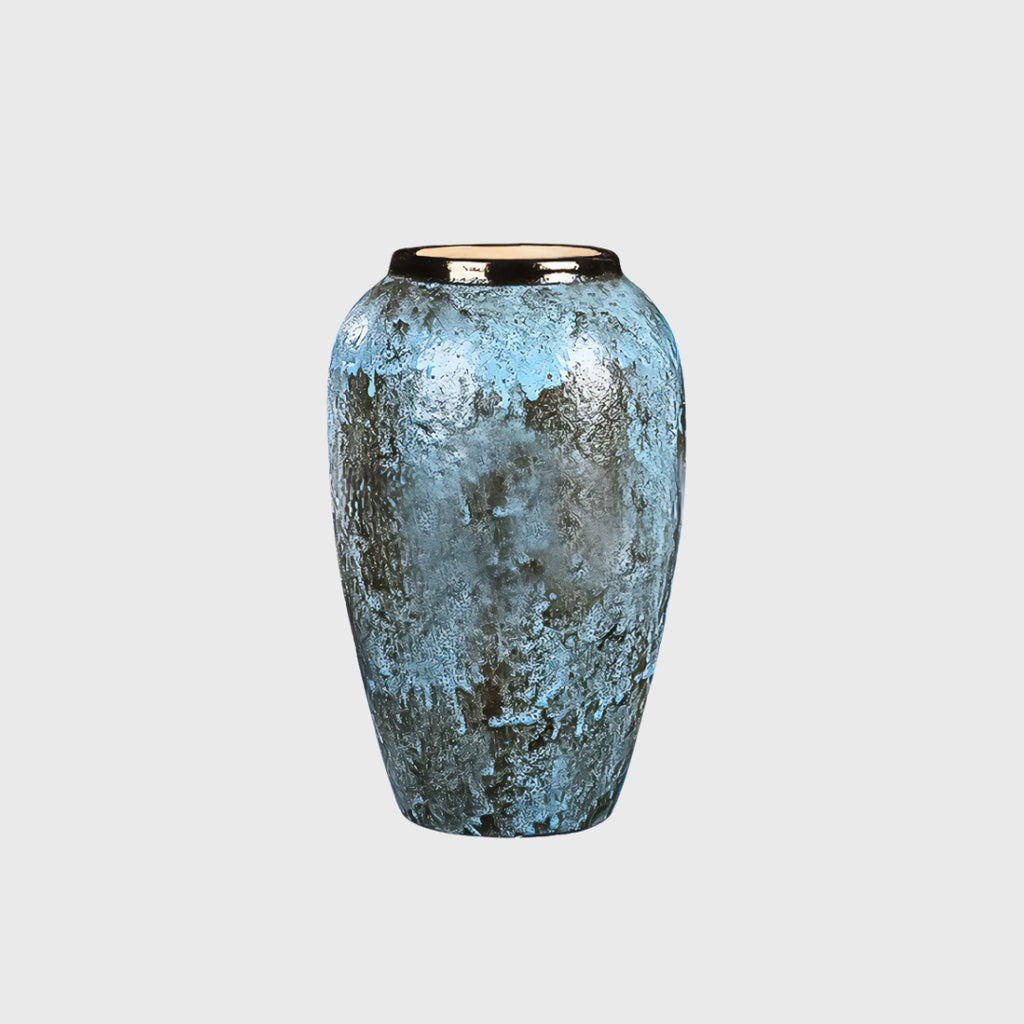 SOGA 30x19cm Light Blue Medium Ceramic Flower Vase Elegant Living Room Home Decor