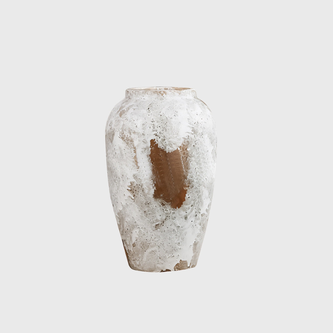 SOGA 30x19cm Gradient White Medium Ceramic Flower Vase Elegant Living Room Home Decor