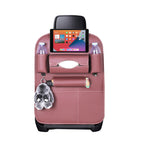 PVC Leather Car Back Seat Multi-Pocket Organizer and iPad Mini Holder Coffee