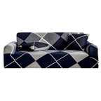 High Stretch 4-Seater Checkered Print Sofa Slipcover