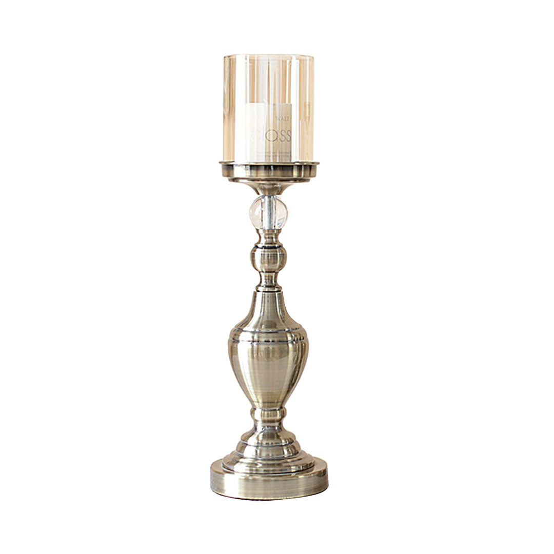 43.3cm Glass Candle Holder Iron Metal