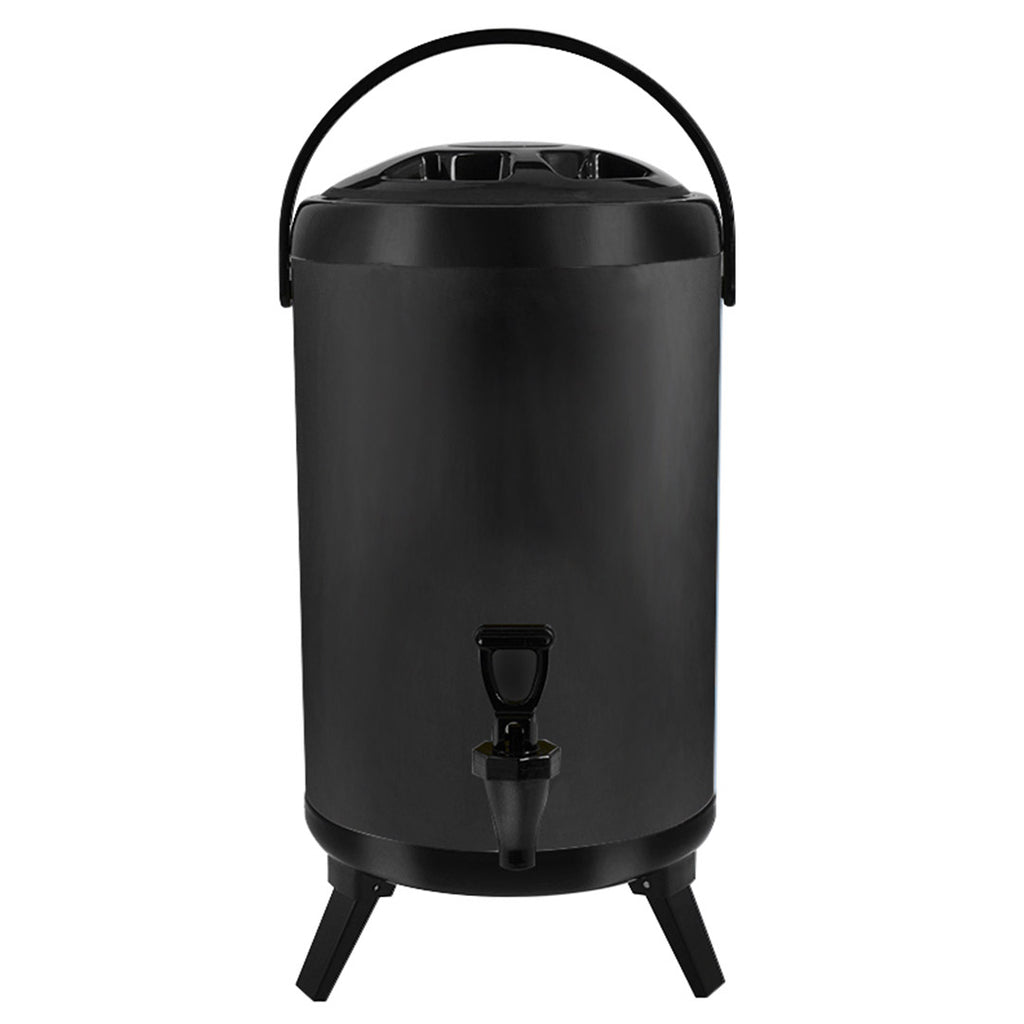 14L Stainless Steel Milk Tea Barrel with Faucet Black