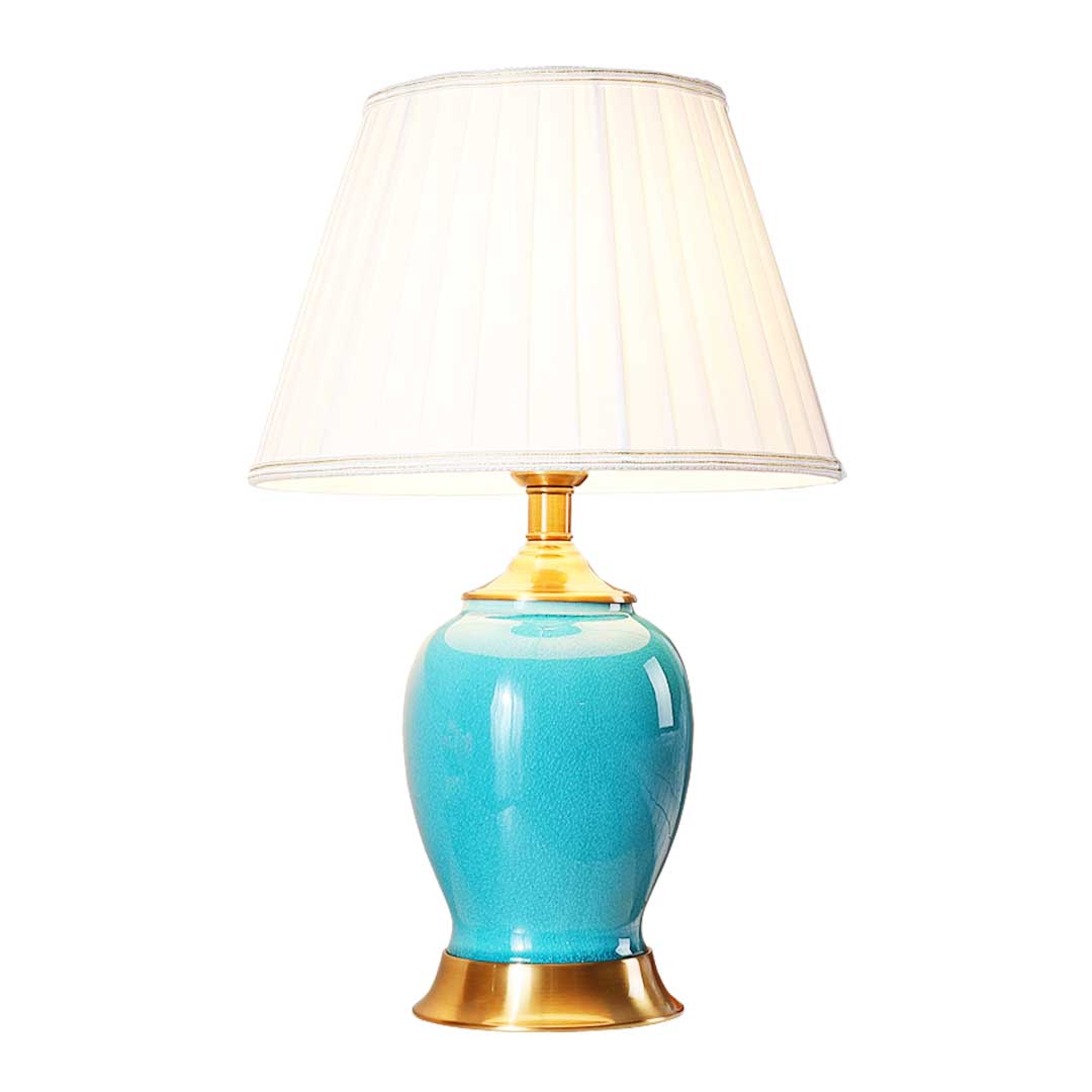 Ceramic Oval Table Lamp Blue