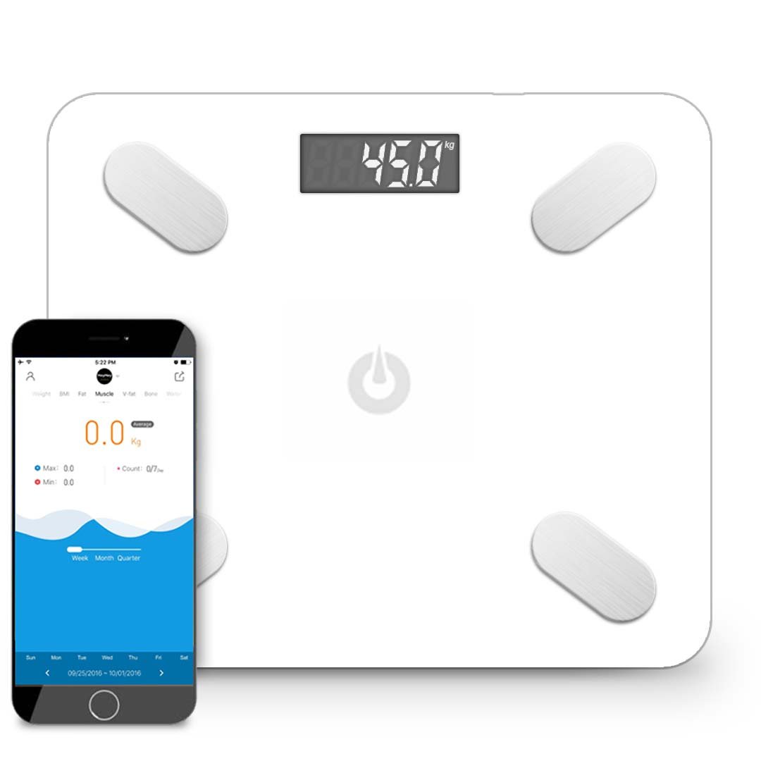 Wireless Bluetooth Digital Body Fat Bathroom Scale White