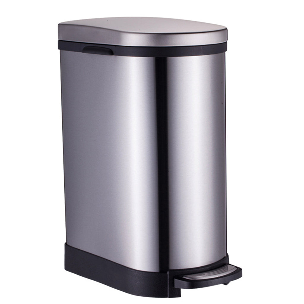 Foot Pedal Stainless Steel Trash Bin 10L
