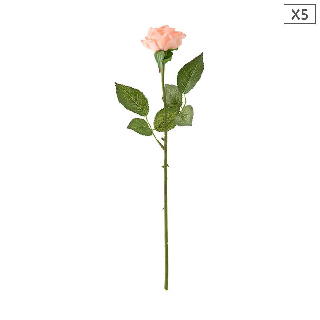 5pcs Artificial Silk Rose Champion