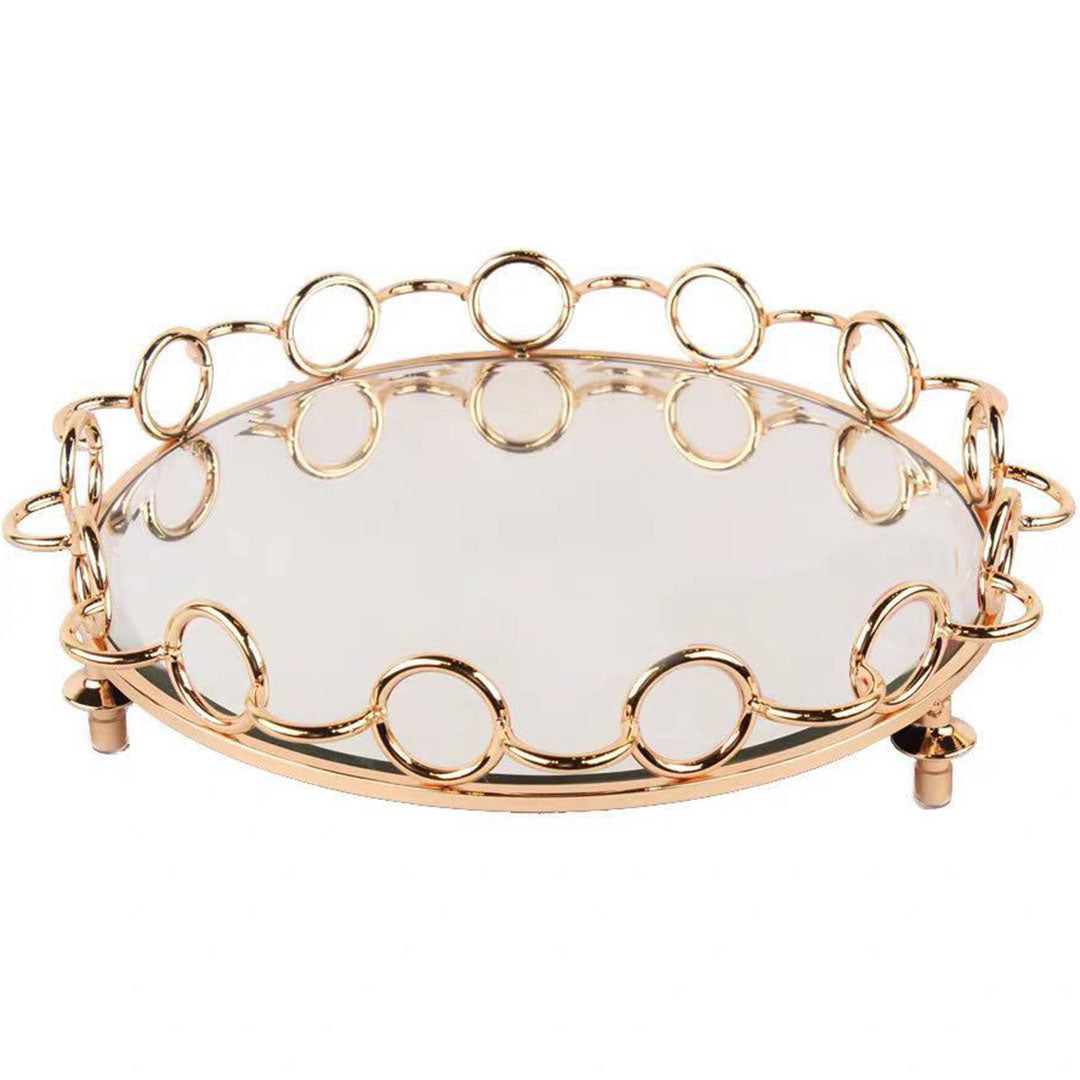 33cm Round Vanity Tray Organiser with Handles