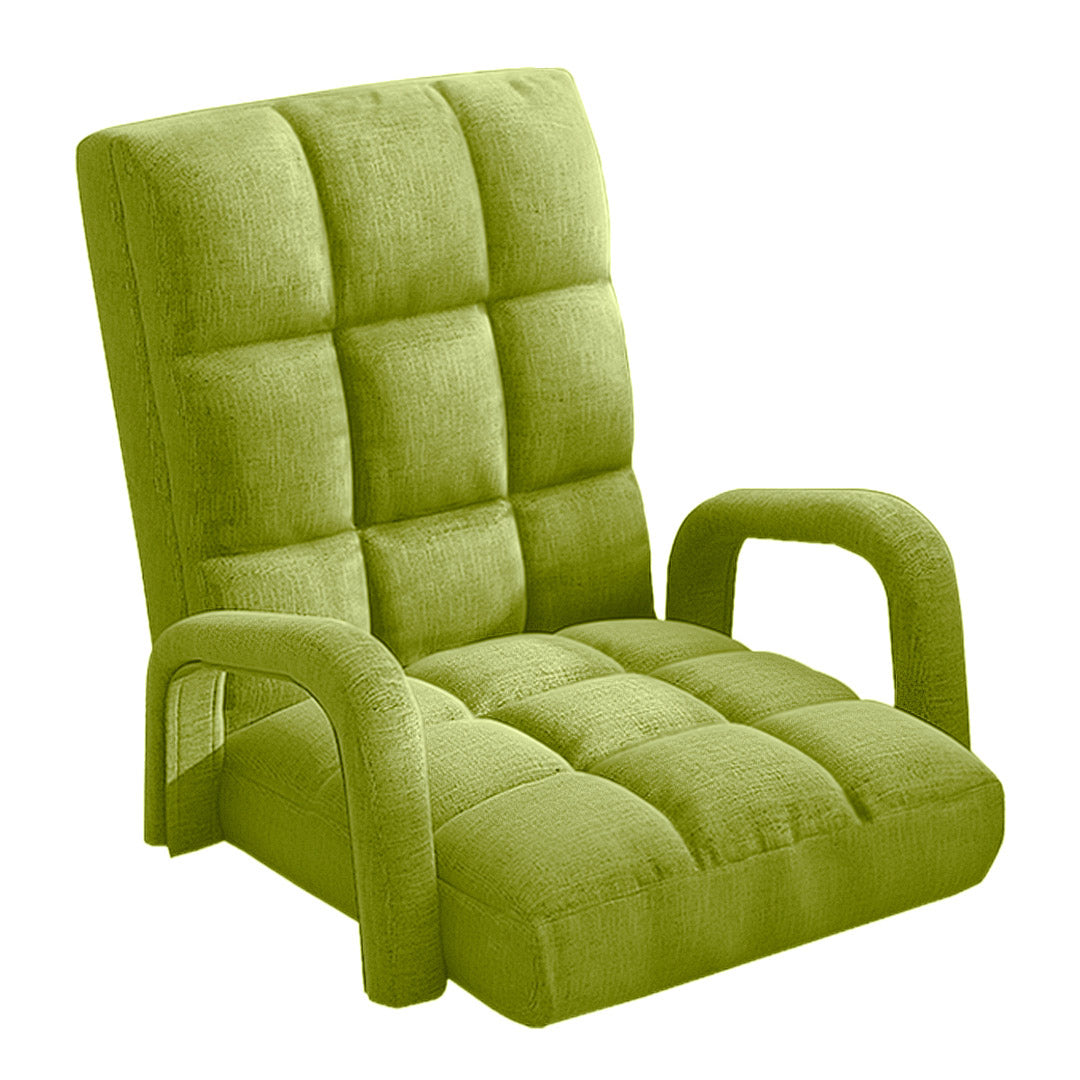 Floor Recliner Lazy Chair with Armrest Yellow Green