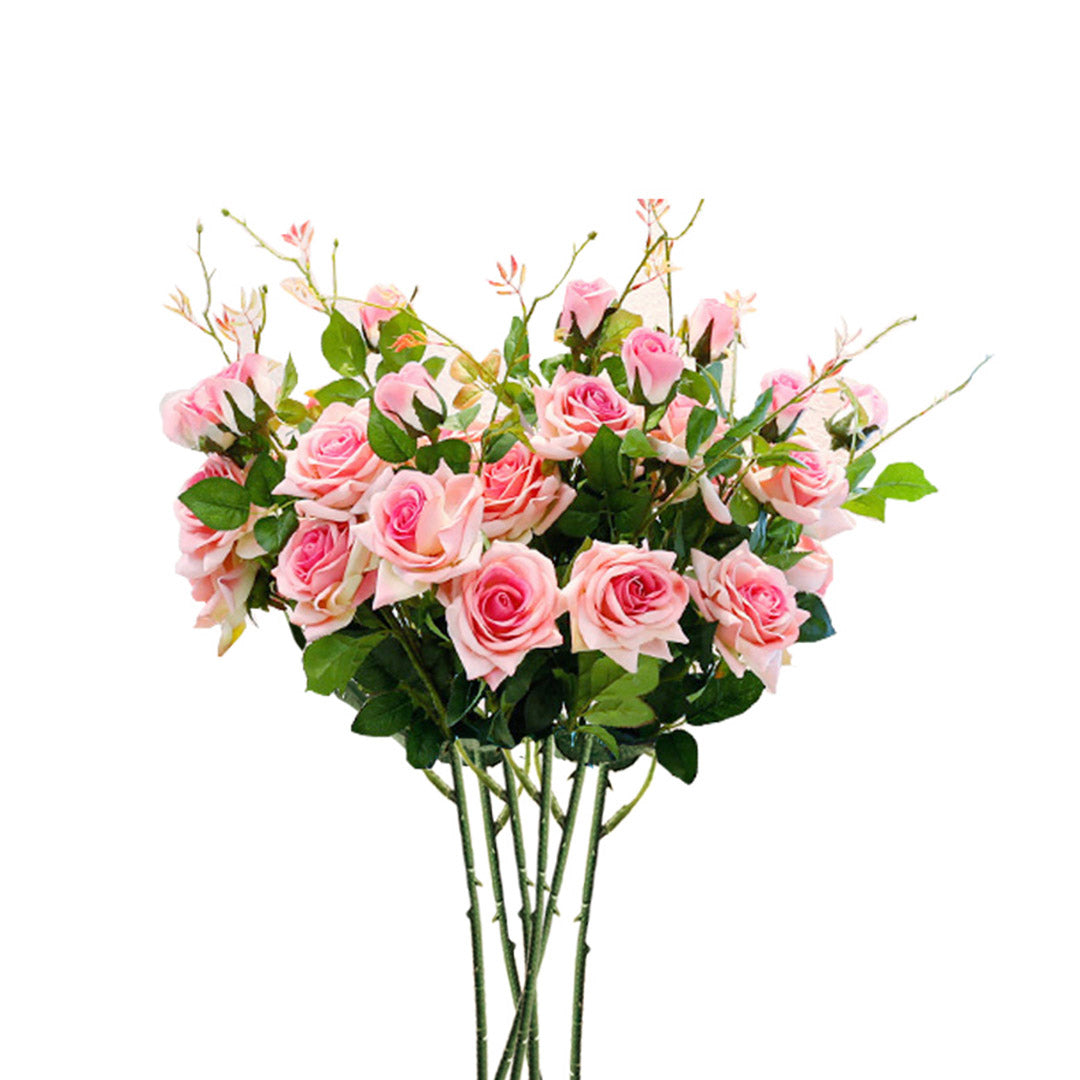 6 Bunch Artificial Rose 5 Heads Pink
