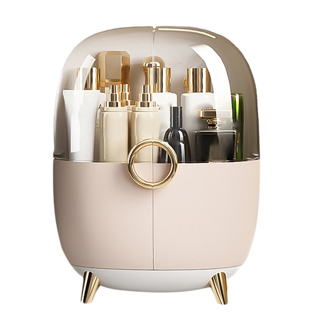 Pink Transparent Countertop Cosmetic Storage