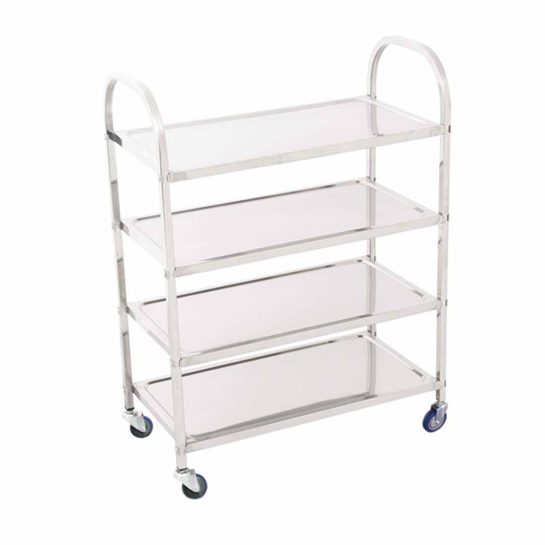 4 Tier Stainless Steel Utility Cart Square Medium