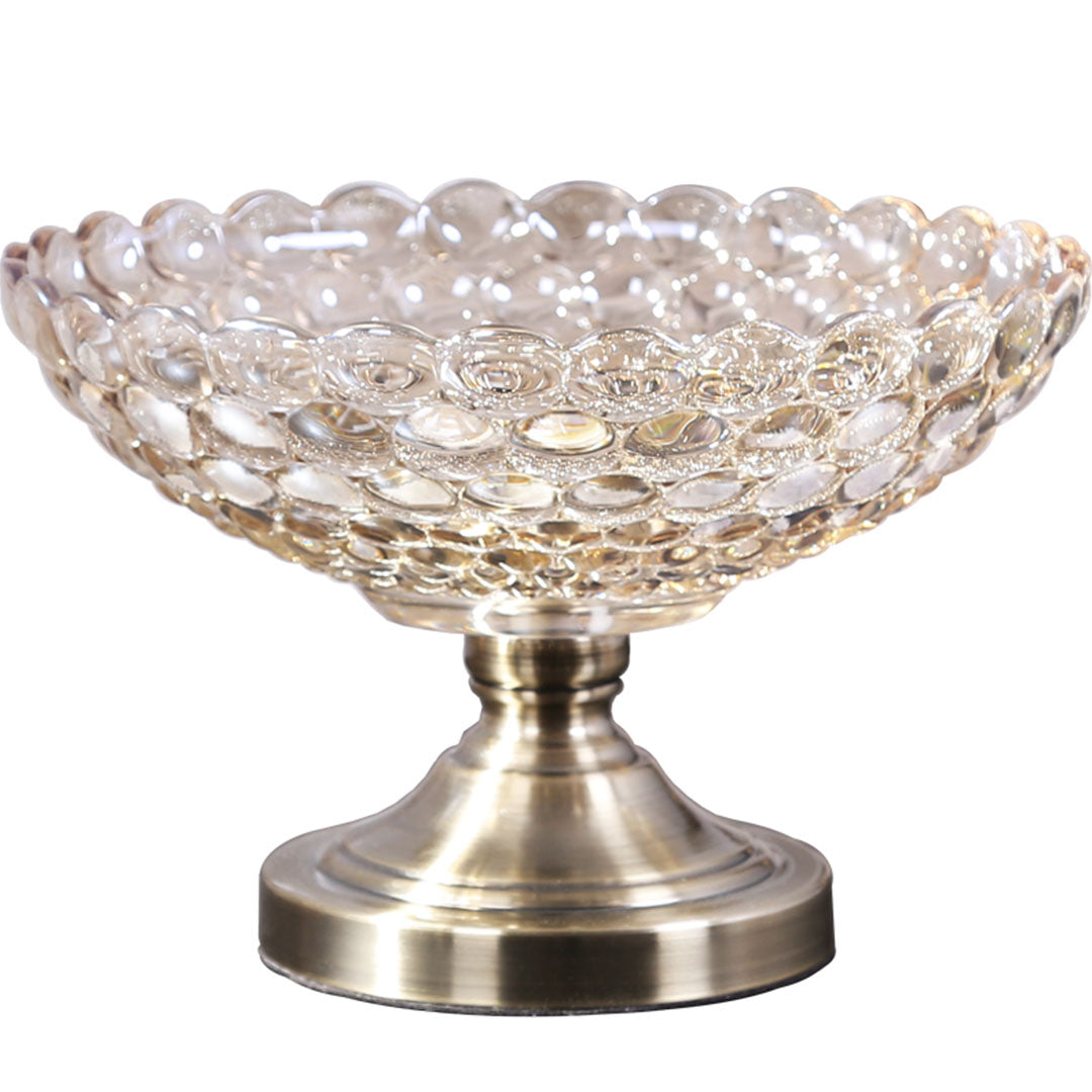 Pedestal Crystal Glass Fruit Bowl