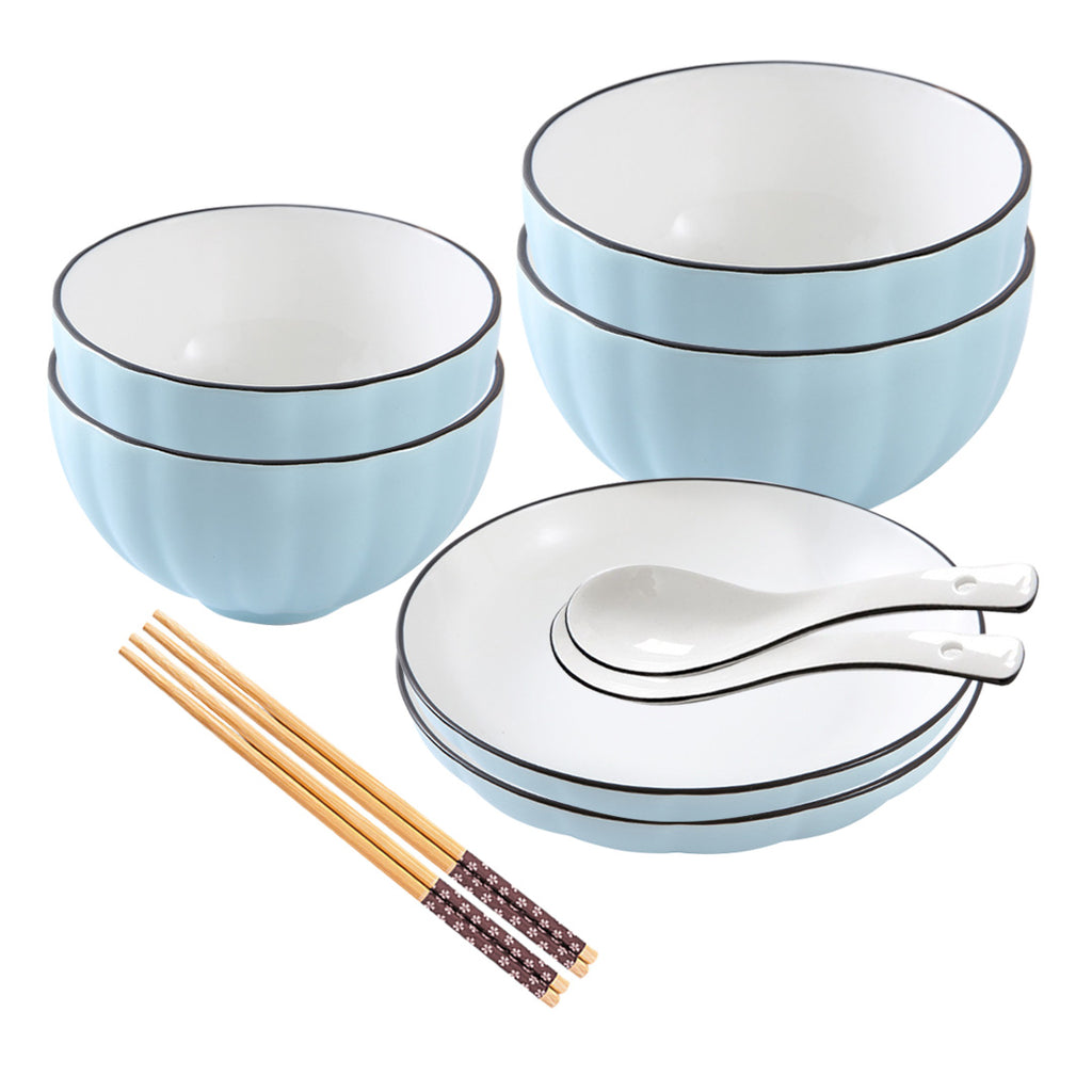 Blueware Ceramic Blue Ceramic Dinnerware Set of 6 – Soga International