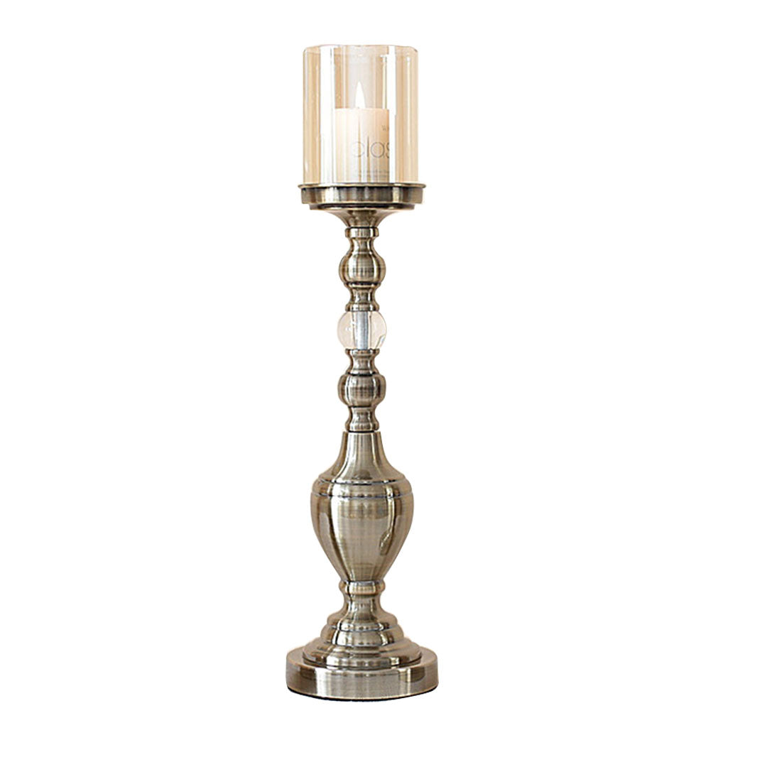 49.5cm Glass Candle Holder Iron Metal
