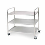 3 Tier Stainless Steel Utility Cart Round 81x46x85cm Small