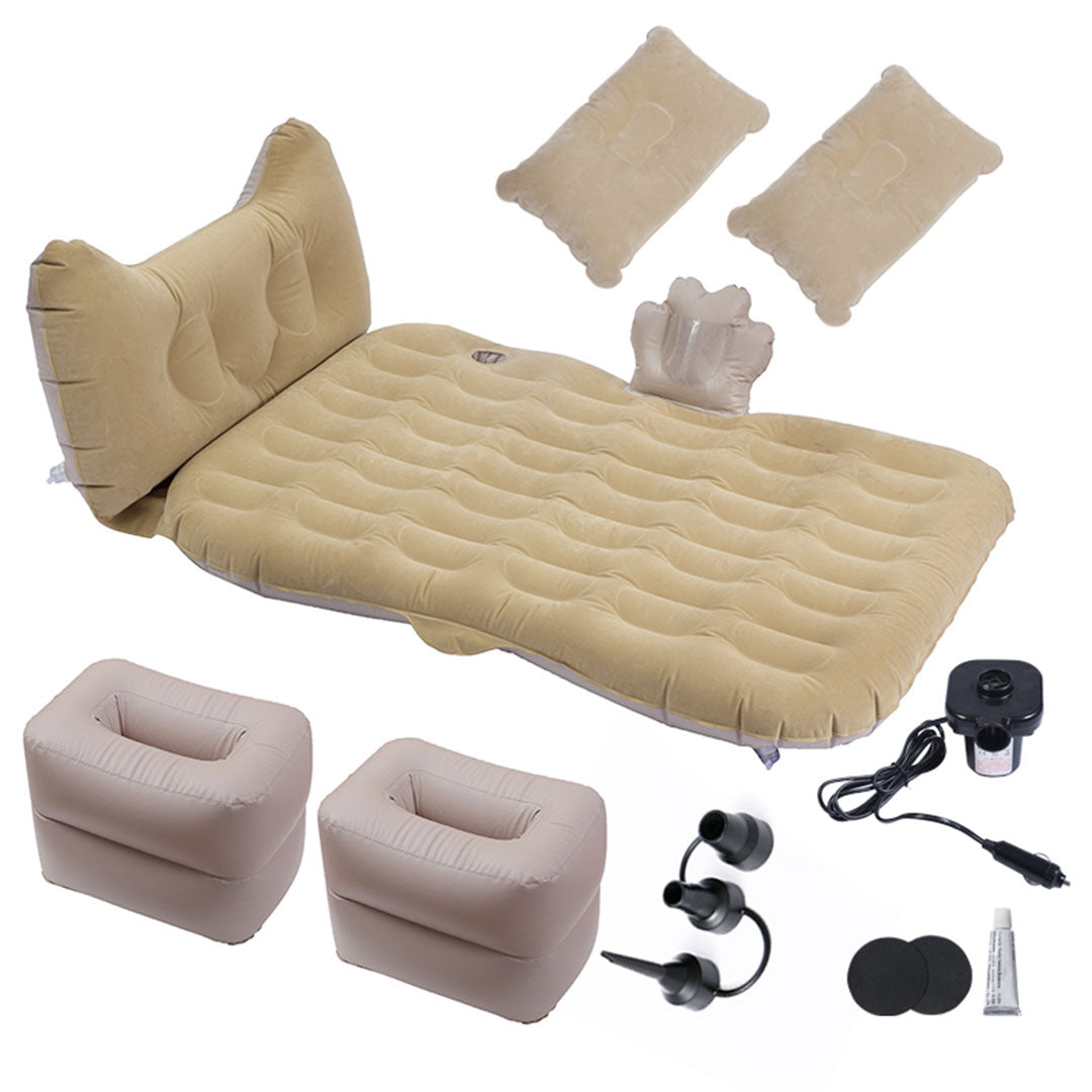 Beige Honeycomb Inflatable Car Mattress