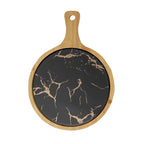 30cm Black Circle  Wood Serving Tray