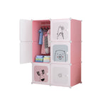 6 Cubes Pink Portable Wardrobe