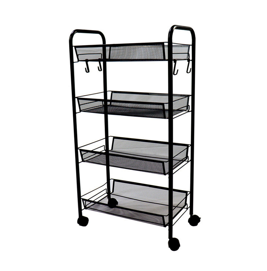 4 Tier Steel Mesh Kitchen Cart
