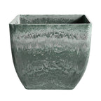 32cm Green Grey Square Resin Planter