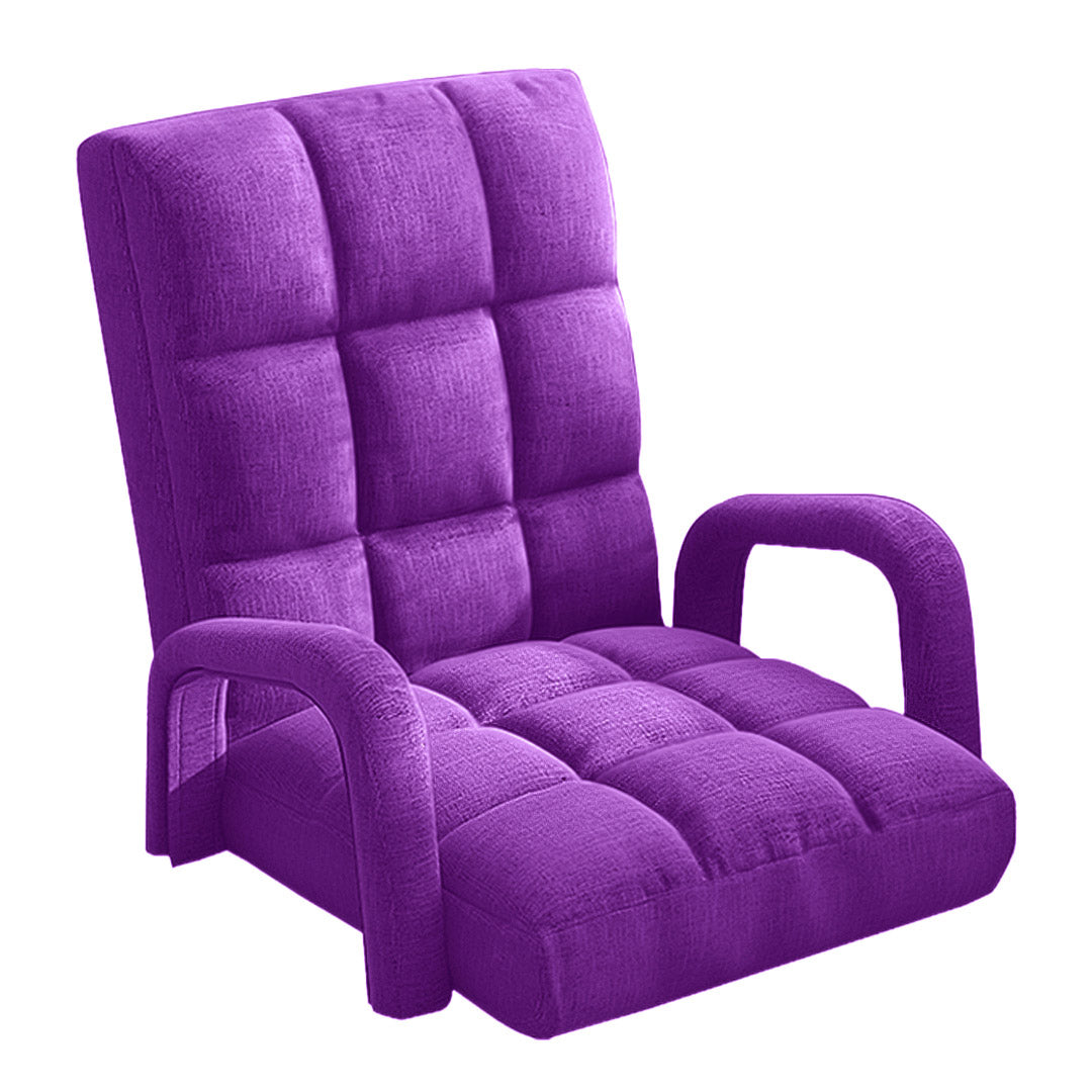 Floor Recliner Lazy Chair with Armrest Purple