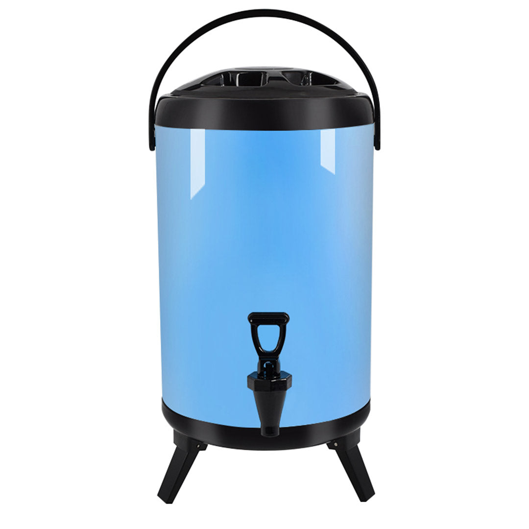 10L Stainless Steel Milk Tea Barrel with Faucet Blue