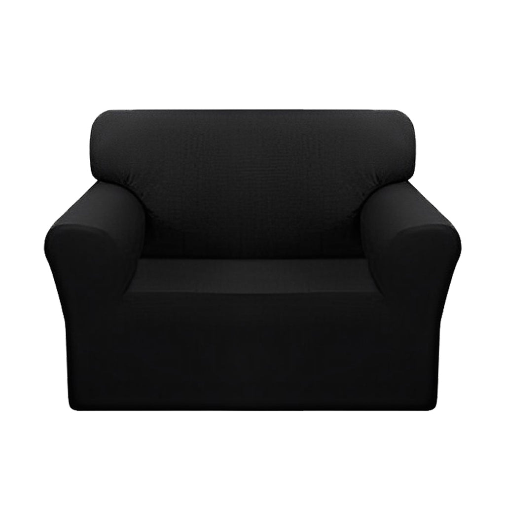 High Stretch 1-Seater Black Sofa Slipcover