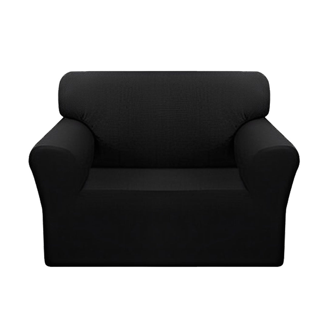High Stretch 1-Seater Black Sofa Slipcover