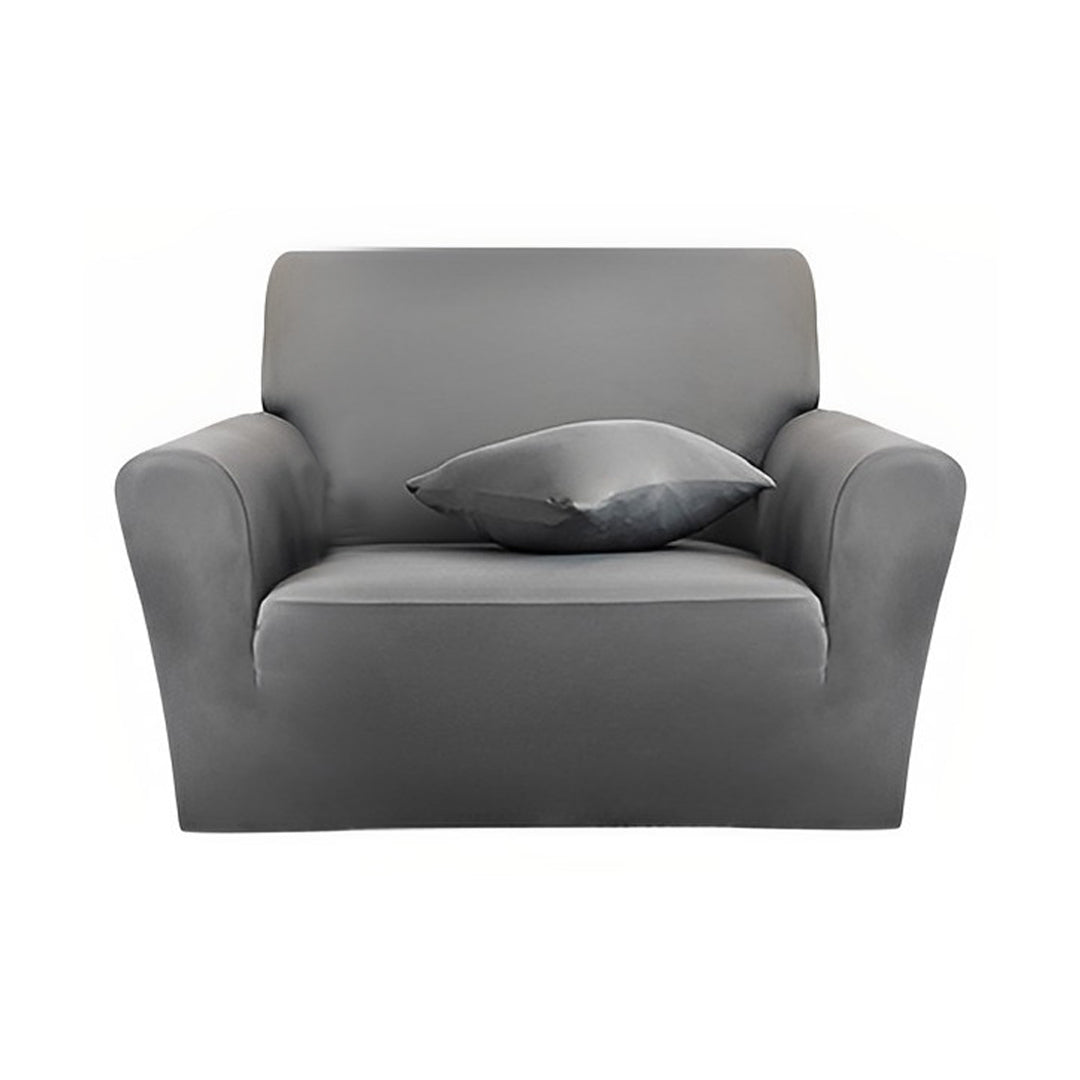 High Stretch 1-Seater Grey Sofa Slipcover