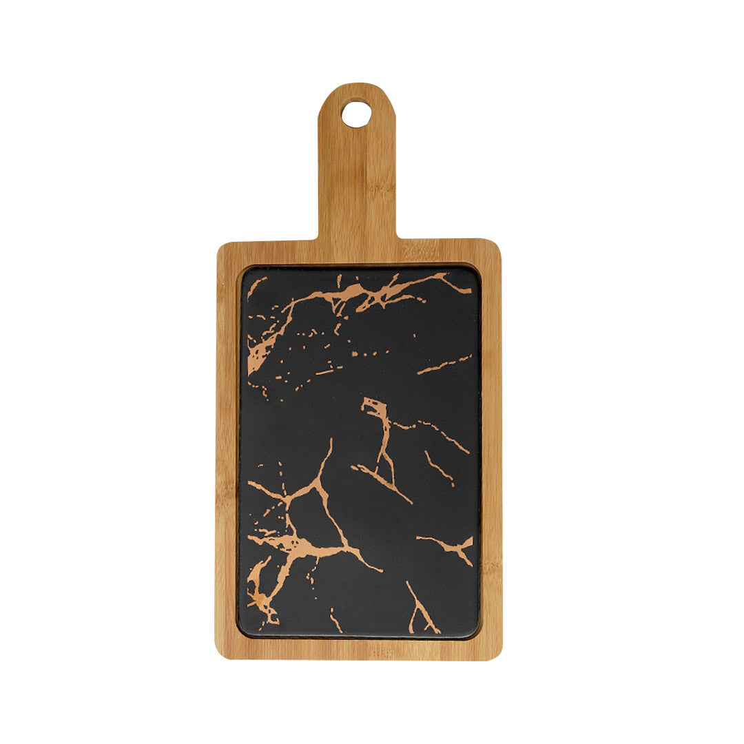 33.5cm Black Square Wooden Serving Tray