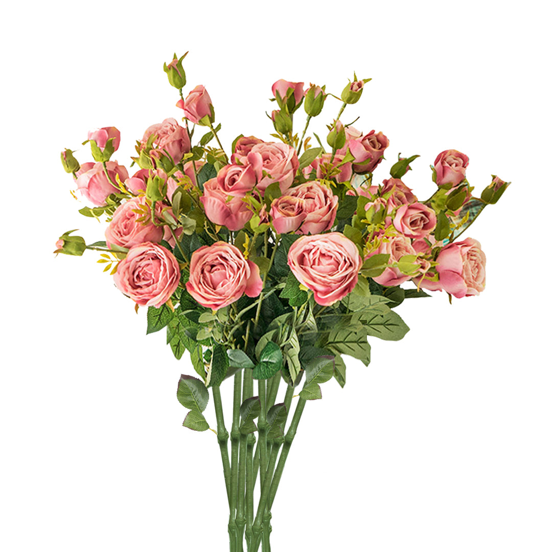 10 Bunch Artificial Rose 6 Heads Pink