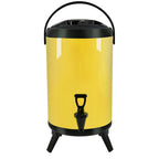 12L Stainless Steel Milk Tea Barrel with Faucet Yellow