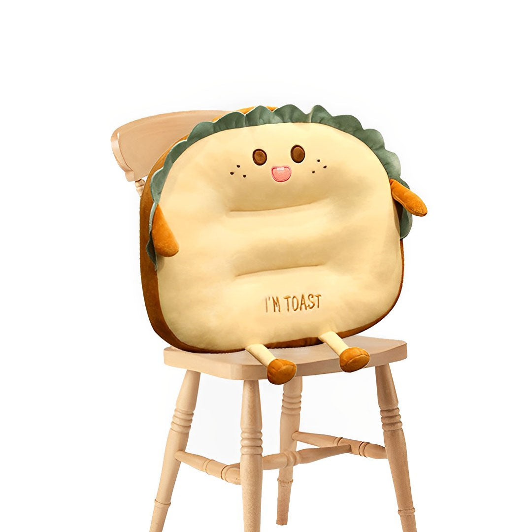 Cute Face Toast Bread Cushion