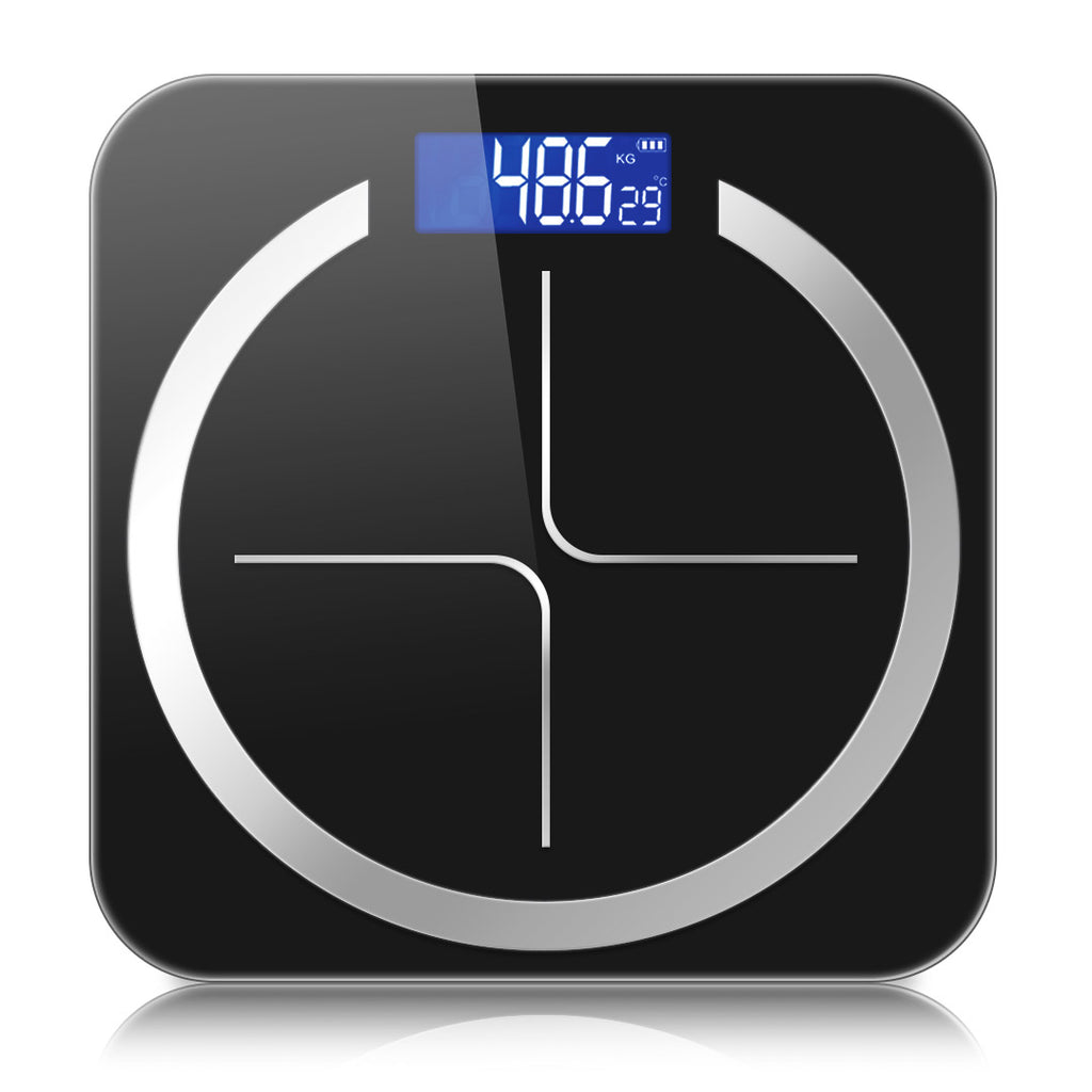 180kg Glass Digital Fitness Electronic Scales Black