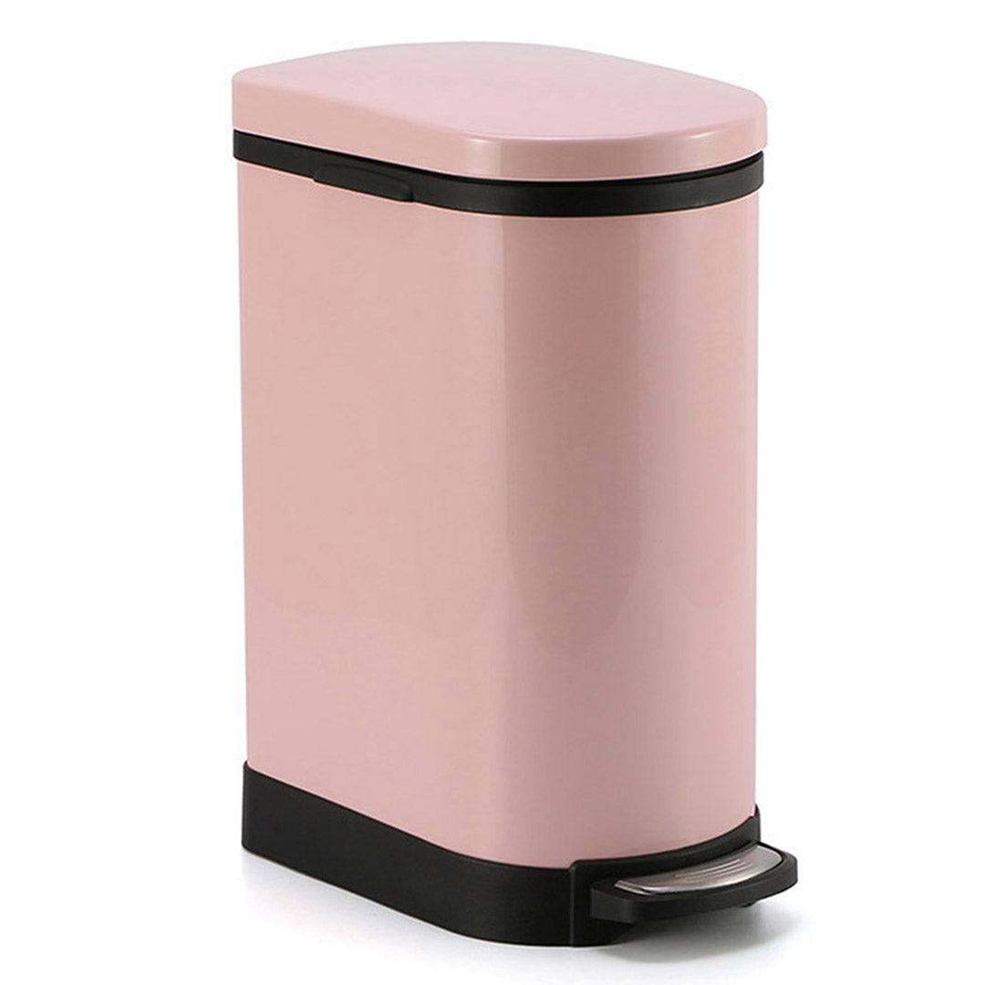 Foot Pedal Stainless Steel Trash Bin 10L Pink