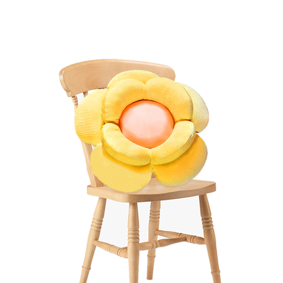 Yellow Double Flower Shape Cushion